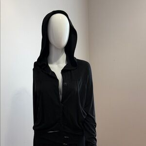 6126 Black Hooded Sweatshirt size XSmall